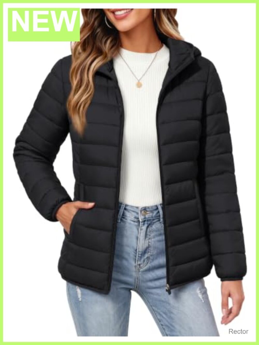 Women's Quilted Lightweight Puffer Jacket Hooded Packable Coat